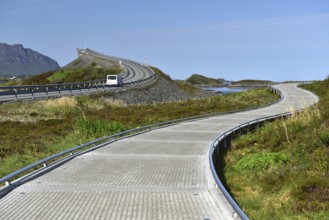 Footbridge on the Atlantic Road, Storseisund Bridge in Norway