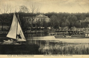 Historical postcard, picture postcard, Rauchfangswerder, Schmöckwitz, Berlin, Germany, digitally