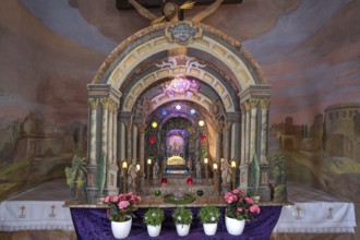 Miniature replica of a Holy Sepulchre in the chapel at the parish church of the Assumption of the