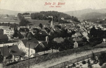 Historical postcard, picture postcard, Zella St. Blasi, Thuringian Forest, today Zella-Mehlis,