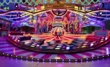 Petersburg sleigh ride, round ride, rides, motion, motion effect, neon lights, Cannstatter Wasen,