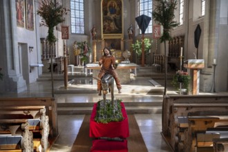 Palmesel in the parish church of St Nicholas, Oberthingau, Ostallgäu, Bavaria, Germany, Europe
