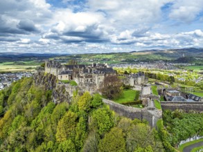 Stirling Castle from a drone, Stirling, Scotland, England, United Kingdom, Europe