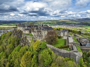 Stirling Castle from a drone, Stirling, Scotland, England, United Kingdom, Europe
