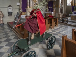 Palmesel decorated for the Palmesel procession, tradition since the 18th century, Parish Church of