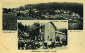Historical postcard, picture postcard, Wickersdorf near Saalfeld an der Saale, Thuringia, Germany,