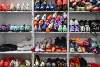 Football coloured football boots