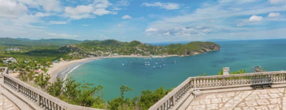 Panoramic view of the bay of San Juan del Sur, Nicaragua. Beautiful view of San Juan del Sur beach