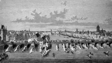 Frankfurt am Main, Hesse, Germany, in 1750, Historical, digital reproduction of an original from