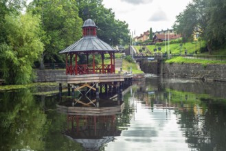 Pavilion at Kinda Canal, Linköping, Östergötland, Sweden, Scandinavia, Europe