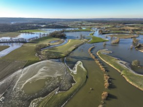 Haltern am See, North Rhine-Westphalia, Germany, floods on the Lippe, river in the Ruhr area, the