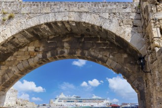 Greece travel destination, colorful streets of Rhodes island city Rhodes in historic city center