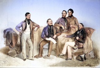 Brüder Klein von Wisenberg, Wiesenberg, c. 1830, Business family from Austria, Historical,