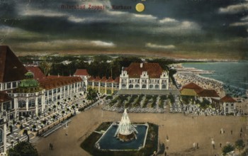 Historical postcard, picture postcard, Baltic seaside resort of Sopot, today Sopot, Pomerania,