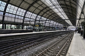Interior view of the central station of the capital, Amsterdam Centraal, Amsterdam, Province of