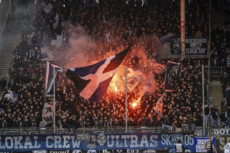 Football 3rd division, season 2024/25, matchday 19: Waldhof Mannheim vs Arminia Bielefeld. Picture: