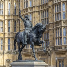 Equestrian statue of King Richard I the First, Old Palace Yard, Houses of Parliament, Westminster,