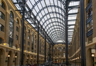 Interior of Hay's Galleria building, formerly a warehouse now shopping and leisure, Southwark,
