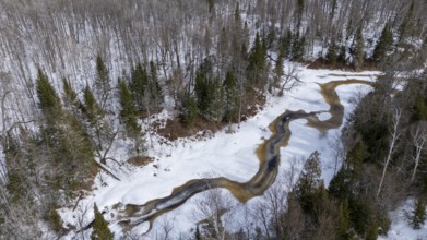 River in winter. Region of La Mauricie. Province of Quebec. Canada