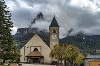 The Church of the Holy Cross in Siusi allo Sciliar, South Tyrol, Italy, Europe
