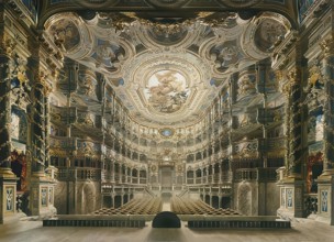 The Margravial Opera House in Bayreuth, 1879, after a painting by Gustav Bauernfeind, Upper