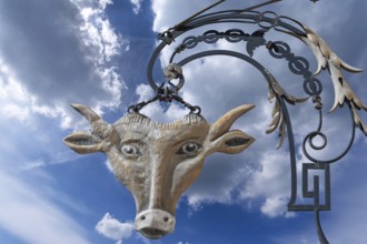 Nose sign with a bull's head from the former steakhouse El Toro, today an Indian restaurant,