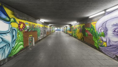 Art project by Martin Blumöhr, pedestrian subway Niwenhaus, Dom-Pedro-Straße, Munich, Bavaria,