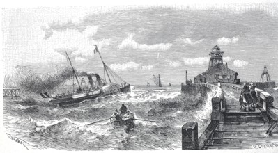 Ostend on the North Sea coast, around 1900, Flanders, Belgium, reproduction of an original,