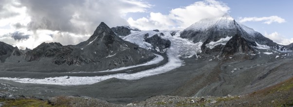 Panorama, summit of Mont Blanc de Cheilon and glacier Glacier de Cheilon, Valais Alps, Valais,