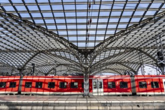Cologne Central Station, S-Bahn at the platform, North Rhine-Westphalia, Germany, Europe
