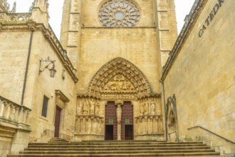 Door to the gothic cathedral of Burgos called Santa Maria, Castilla Leon, Spain, Europe