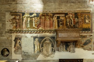 Frescoes in the interior of Trento Cathedral or San Vigilio Cathedral, Trento, Trentino, Italy,