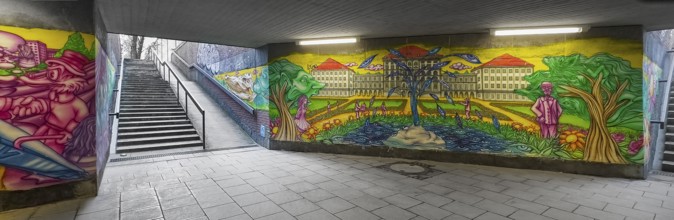Art project by Martin Blumöhr, pedestrian subway Niwenhaus, Dom-Pedro-Straße, Munich, Bavaria,