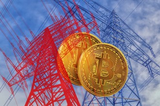 Symbolic image, Bitcoin questionable due to extreme energy consumption, nonsensical electricity
