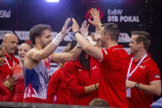 EnBW DTB-Pokal Stuttgart 2025, Mixed Cup***Picture: Great joy for the USA team after the victory