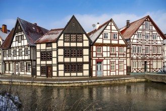 Half-timbered houses Auf den Dielen an der Pader in Paderborn, North Rhine-Westphalia, Germany,