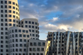 Gehry Buildings - New Customs Yard at the Media Harbour in Düsseldorf, North Rhine-Westphalia,