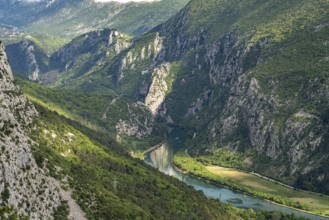 View of the Cetina Gorge with the River Cetina near Omis, Croatia, Europe
