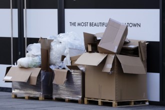 Packaging waste in a city, Germany, Europe