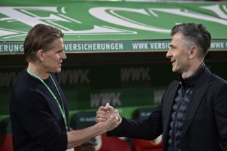 Sports Director Christoph Freund FC Bayern Munich FCB in conversation with Sports Director Marinko