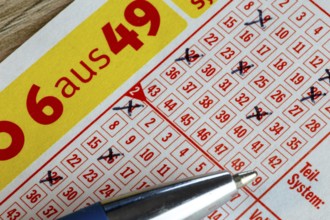 Lotto 6aus49: Close-up of a lottery ticket