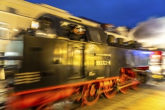 Steam locomotive of the Molli spa railway in Bad Doberan, Mecklenburg-Vorpommern, Germany, Europe