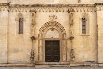 Portal of the Cathedral of St James, UNESCO World Heritage Site in Sibenik, Croatia, Europe