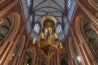 St Mary's chandelier in the choir of Doberan Minster in Bad Doberan, Mecklenburg-Western Pomerania,