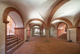 The crypt of the monastery church of Jerichow Monastery, cradle of North German brick architecture,