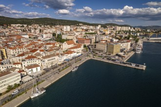 City view of Sibenik seen from the air, Croatia, Europe