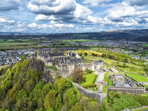 Stirling Castle from a drone, Stirling, Scotland, England, United Kingdom, Europe