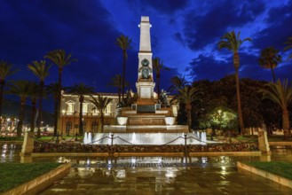 Monument to the Heroes of Santiago de Cuba and Cavite, blue hour, Cartagena, Region of Murcia,