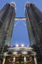 KUALA LUMPUR, MALAYSIA, MAY 5: Petronas Twin Towers in twilight on May 5, 2011 in Kuala Lumpur.