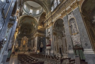 Interior of the Chiesa dei Santi Vittore e Carlo, built in 1650, Via Balbi, 7, Genoa, Italy, Europe